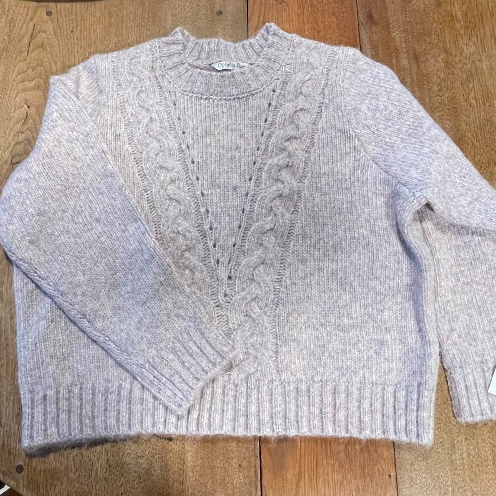 Cozy New Lavendar Cable Knit Sweater, With Tags